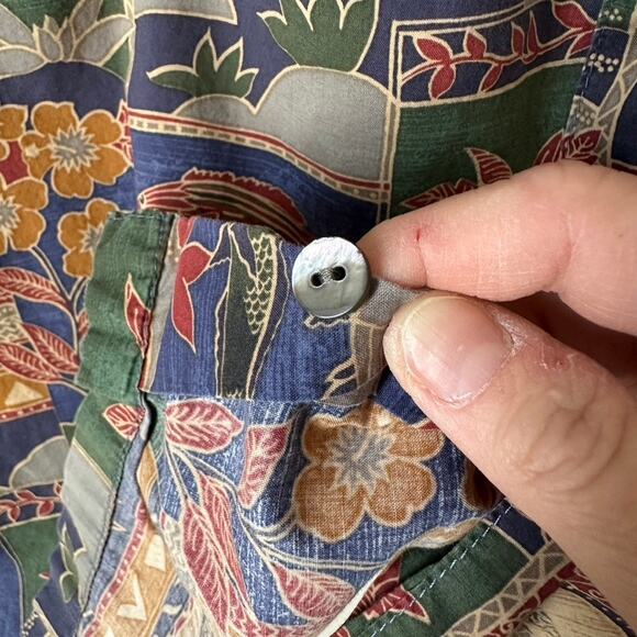 Tori Richard Mens LARGE Hawaiian Shirt Turtle Fish Tropical Print Vacation - Picture 5 of 9